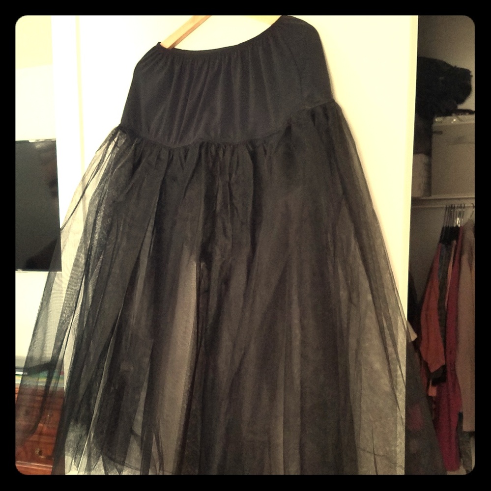 Full length black petticoat